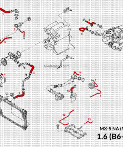 Mazda MX-5 NA 1.6 Coolant Hose Set Diagram