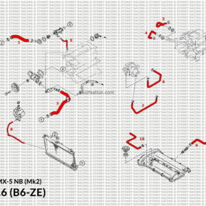 Mazda MX-5 NB 1.6 Coolant Hose Set Diagram