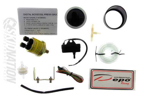 DEPO gauge 2in1 BOOST and OIL pressure package contents