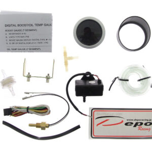 DEPO gauge 2in1 BOOST and OIL temperature package contents