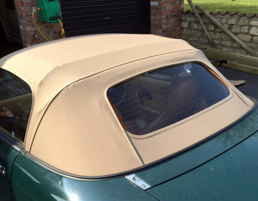 Mazda MX-5 tan mohair soft top