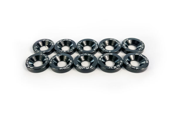 Black M6 Anodized Washers and Bolts – Low Rise