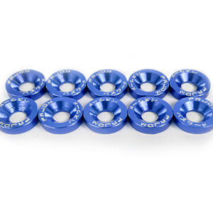 Blue M6 Anodized Washers and Bolts – Low Rise