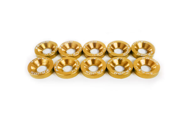 Golden M6 Anodized Washers and Bolts – Low Rise