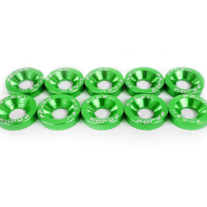 Green M6 Anodized Washers and Bolts – Low Rise