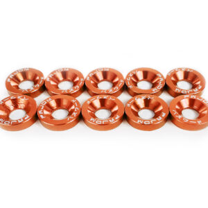 Orange M6 Anodized Washers and Bolts – Low Rise