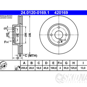 MX-5 NA/NB ATE Front Brake Disc 255 mm