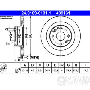 MX-5 NA/NB ATE Rear Brake Disc 251 mm