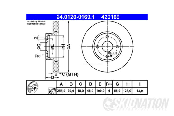 MX-5 NA/NB Ferodo Front Brake Disc 255 mm