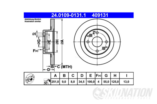 MX-5 NA/NB Ferodo Rear Brake Disc 251 mm