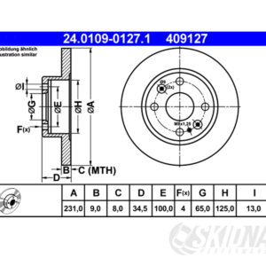 MX-5 NA 1.6 ATE Rear Brake Disc 231 mm