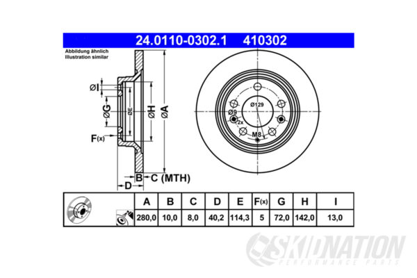 MX-5 NC Ferodo Rear Brake Disc 280 mm