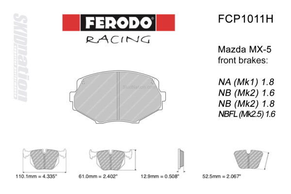 Ferodo DS2500 FCP1011H front MX-5 pads