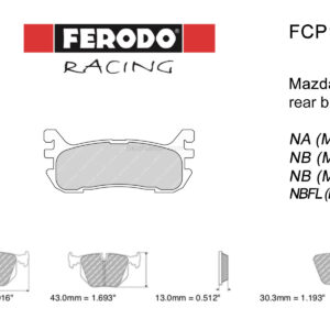 Ferodo DS2500 FCP1012H rear MX-5 pads