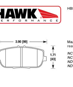 Hawk HB523N.539 rear brake pads Mazda MX-5