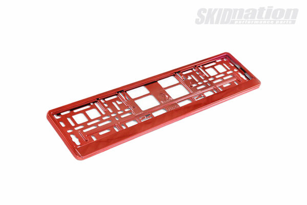 Licence plate frame red metallic SkidNation