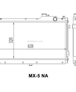 Mazda MX-5 NA SkidNation aluminium radiator dimensions