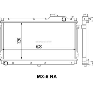 Mazda MX-5 NA SkidNation aluminium radiator dimensions