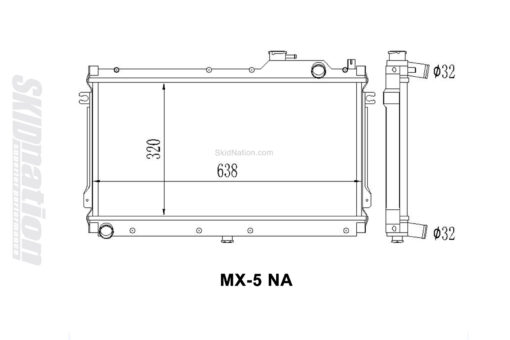 Mazda MX-5 NA SkidNation aluminium radiator dimensions
