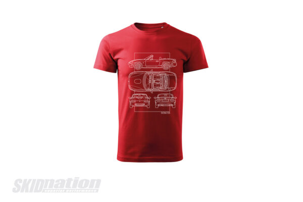 MX-5 NB SkidNation T-shirt blueprint red