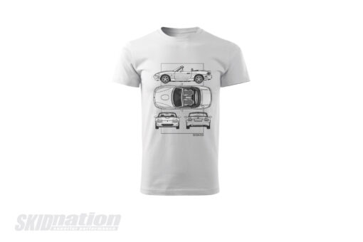 MX-5 NB SkidNation T-shirt blueprint white