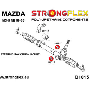 Mazda MX-5 Miata steering rack polyurethane bushing pair 1