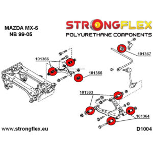 Mazda MX-5 NB rear suspension polyurethane bushings