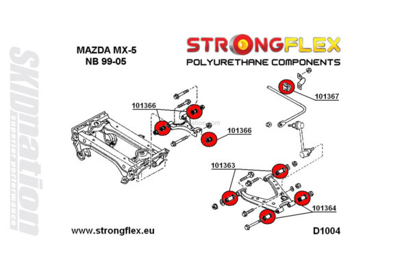 Mazda MX-5 NB rear suspension polyurethane bushings