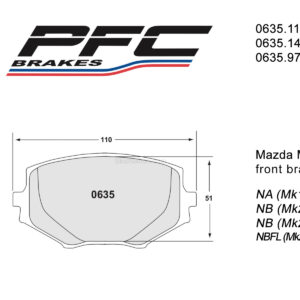 PFC 0635 front brake pads Mazda MX-5 Miata