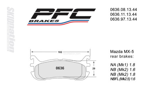 PFC 0636 rear-brake pads Mazda MX-5 Miata