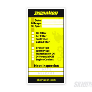 SkidNation service label sticker