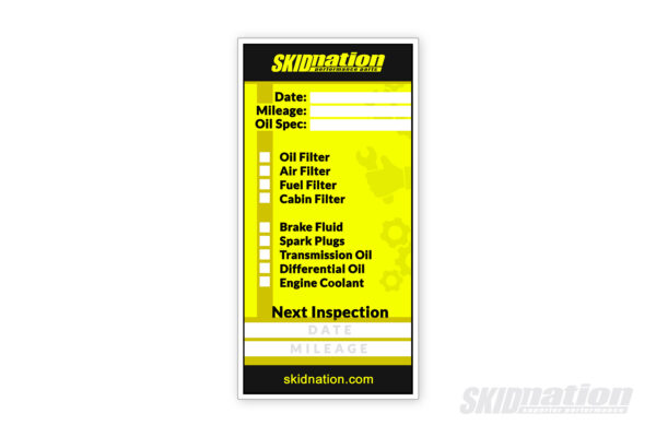 SkidNation service label sticker