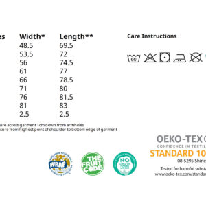 T-shirt size chart